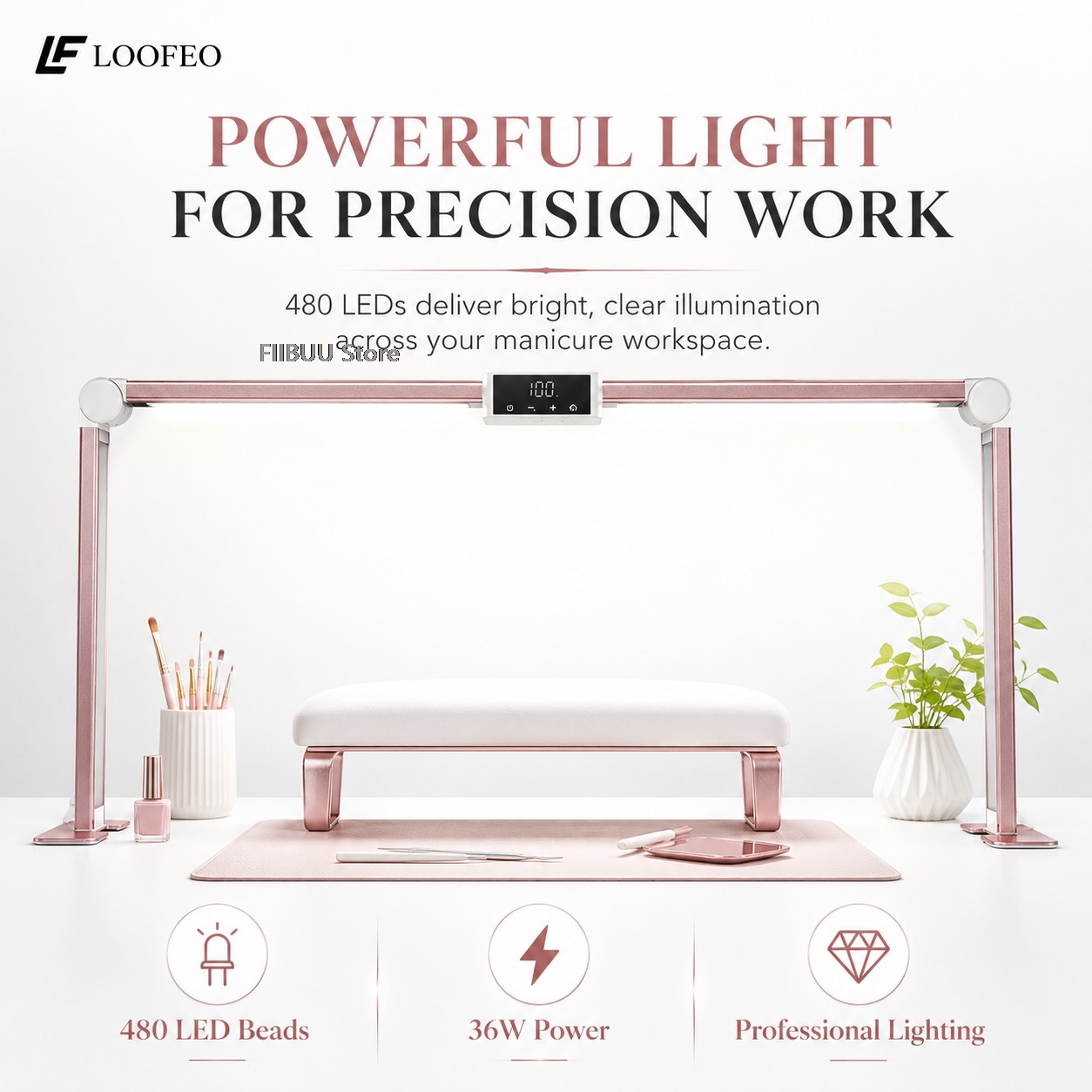 Desk Setup Lamp - مصباح طاولة LED احترافي لطاولة المانيكير،