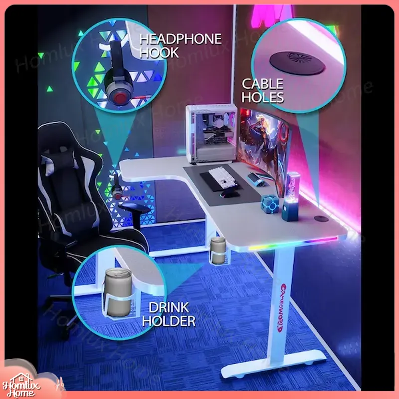 طاولة ألعاب كبيرة على شكل حرف  - مراجعة Desk Setup L Shaped وسعره
