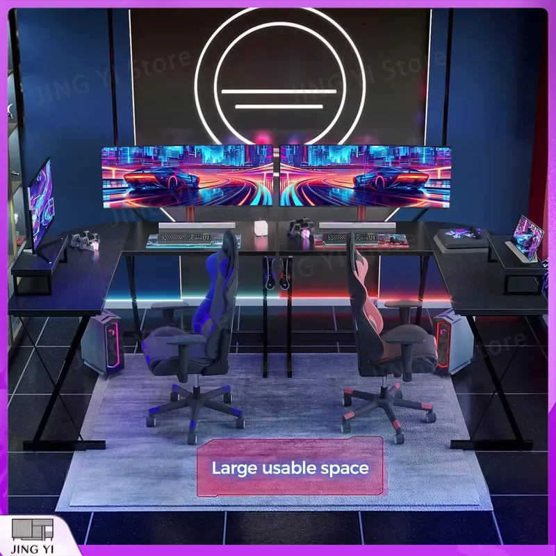 طاولة ألعاب على شكل حرف L مع ح - مراجعة Desk Setup L Shaped وسعره