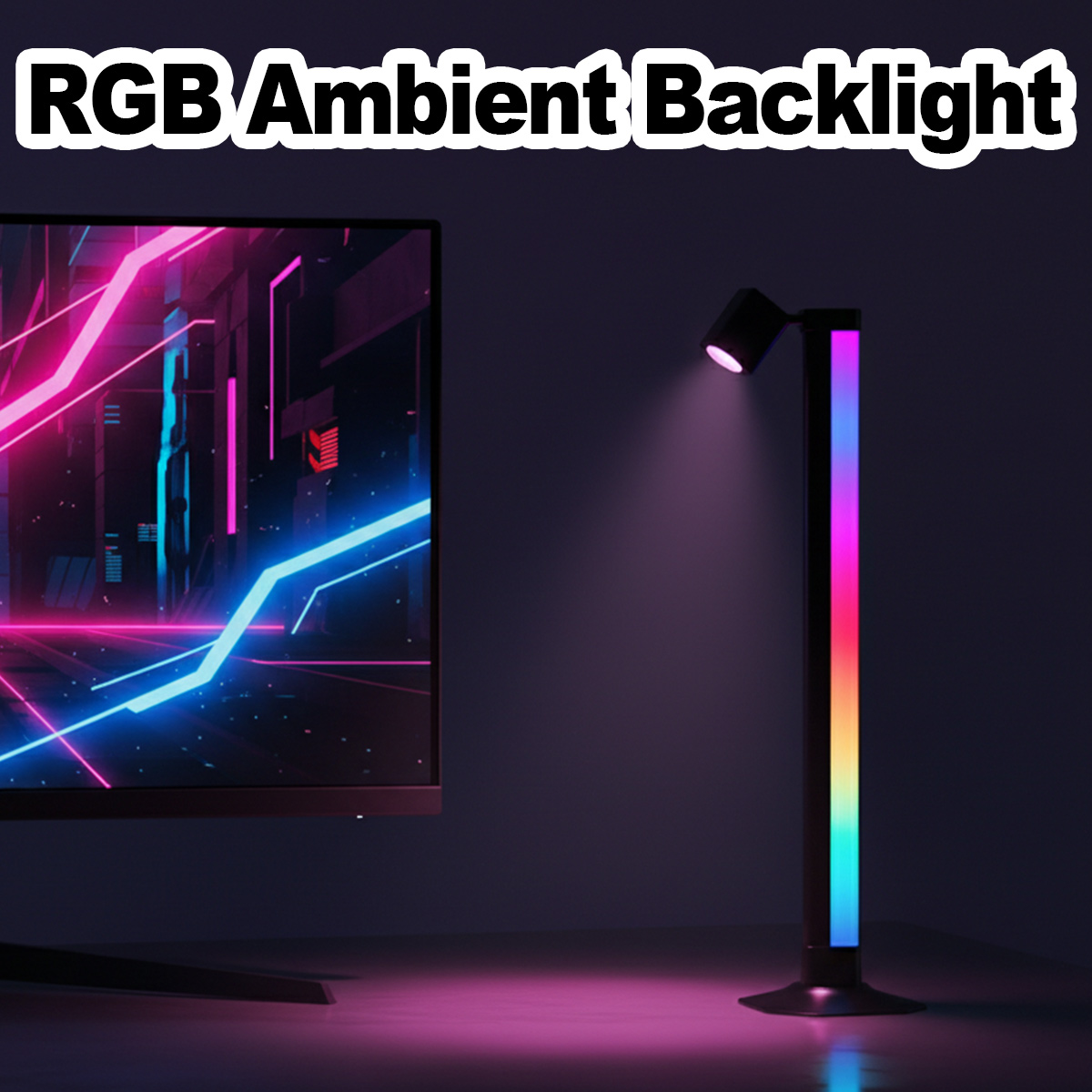 شريط إضاءة ذكي LED RGB متزامن  - مراجعة Desk Setup With Tv وسعره