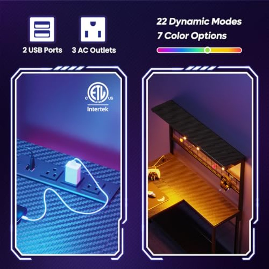 مكتب ألعاب بحجم 42 بوصة، مزود  - مراجعة Desk Setup L Shaped وسعره